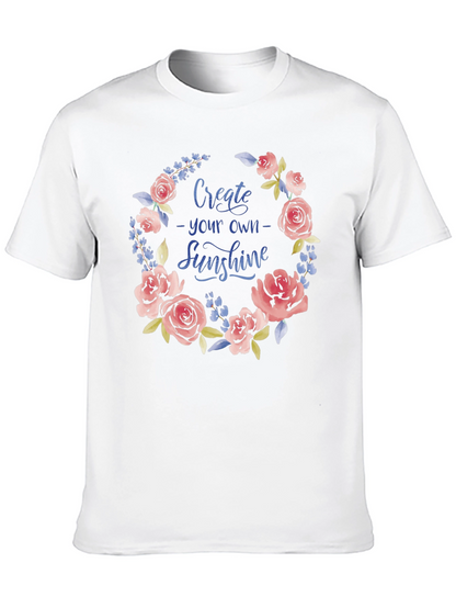 Floral Sunshine Graphic Tee - Black
