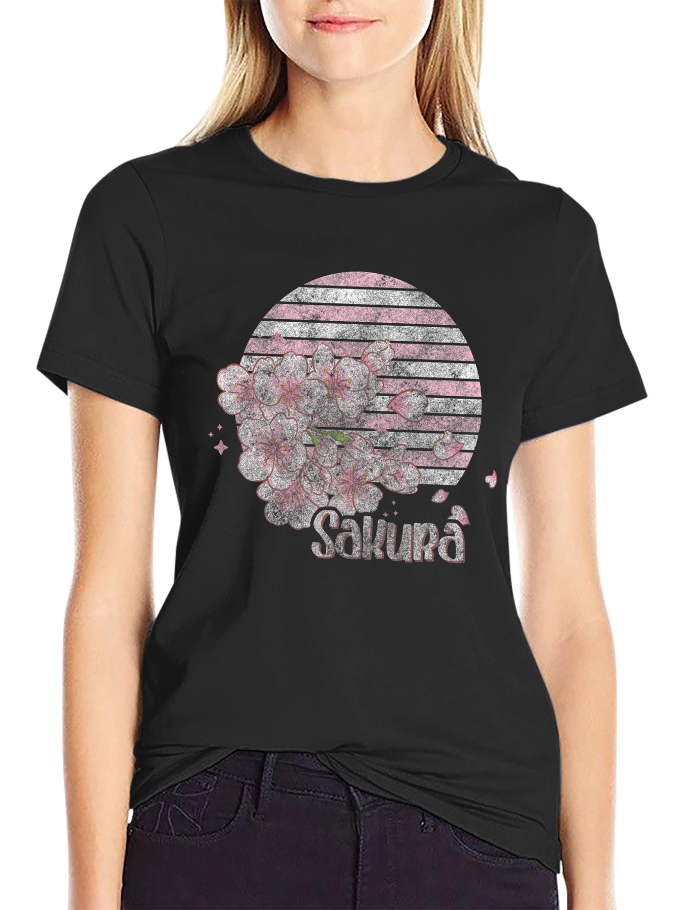 Sakura Blossom Graphic Tee - Stylish Japanese Design