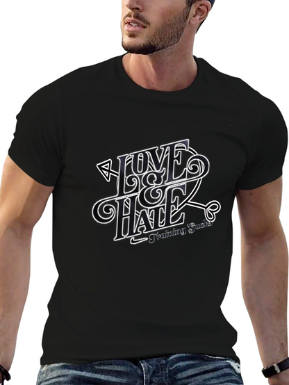 Love & Hate Graphic T-Shirt - Black Casual Tee