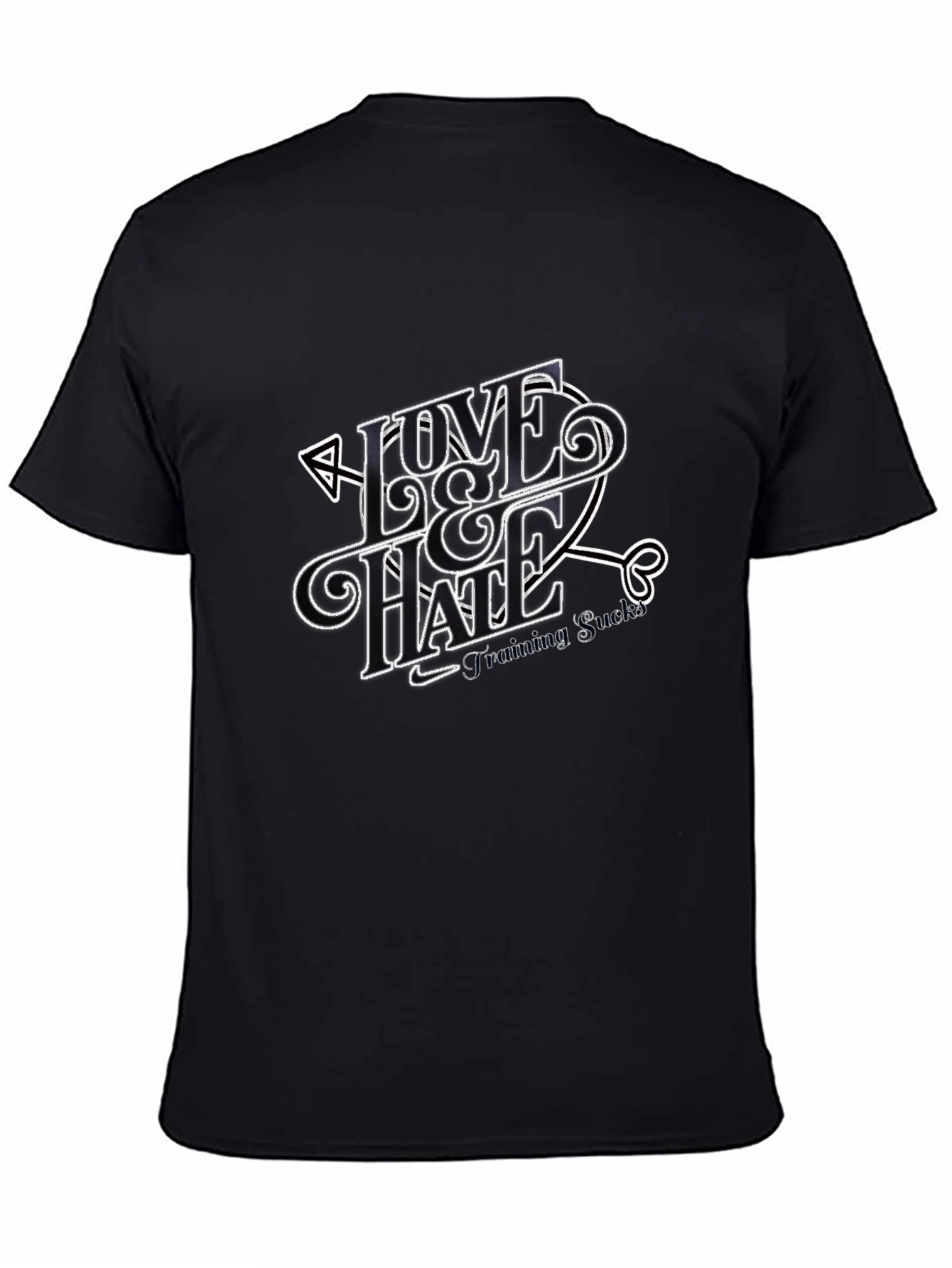 Love & Hate Graphic T-Shirt - Black Casual Tee