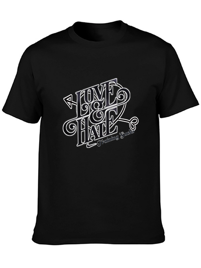 Love & Hate Graphic T-Shirt - Black Casual Tee