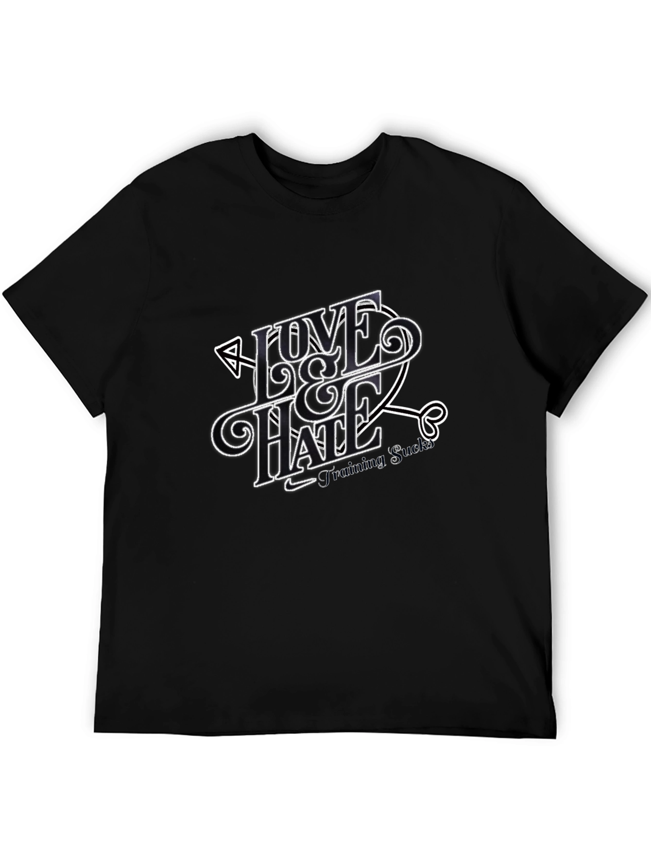 Love & Hate Graphic T-Shirt - Black Casual Tee