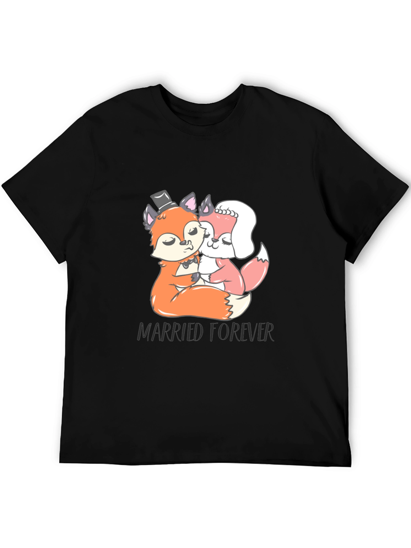 Married Forever Fox T-Shirt Black Crew Neck Tee