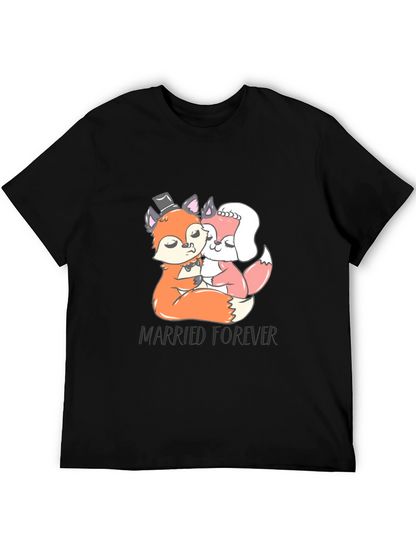 Married Forever Fox T-Shirt Black Crew Neck Tee