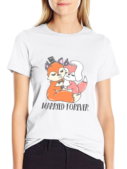 Married Forever Fox T-Shirt Black Crew Neck Tee