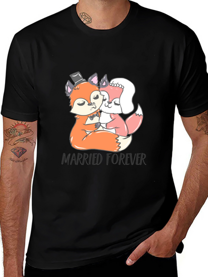 Married Forever Fox T-Shirt Black Crew Neck Tee
