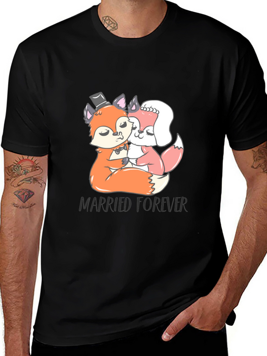 Married Forever Fox T-Shirt Black Crew Neck Tee