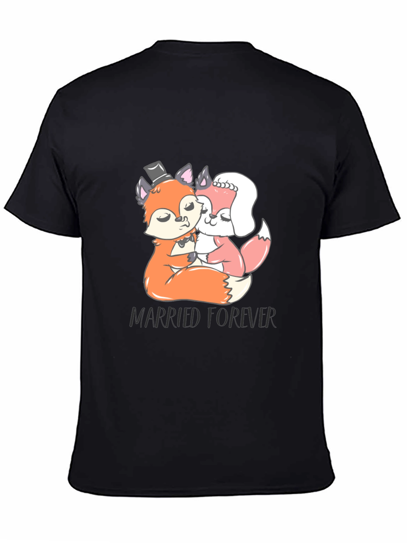 Married Forever Fox T-Shirt Black Crew Neck Tee