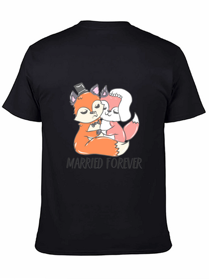 Married Forever Fox T-Shirt Black Crew Neck Tee