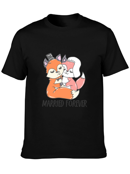 Married Forever Fox T-Shirt Black Crew Neck Tee