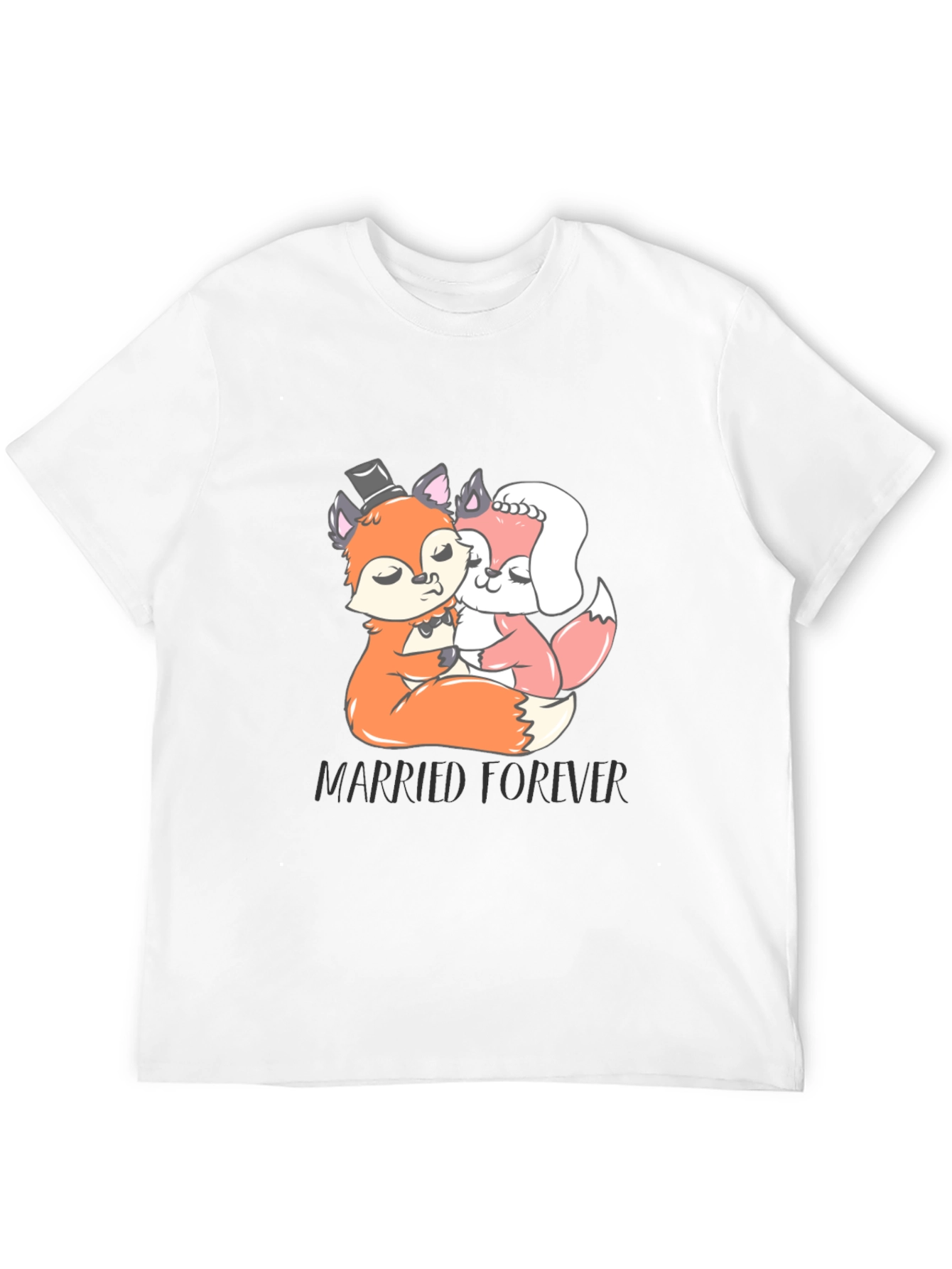 Married Forever Fox T-Shirt Black Crew Neck Tee