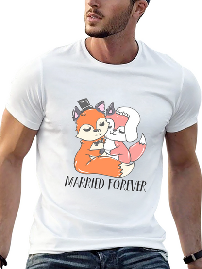 Married Forever Fox T-Shirt Black Crew Neck Tee