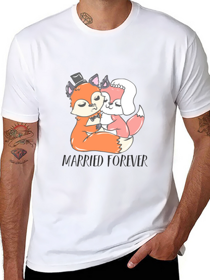 Married Forever Fox T-Shirt Black Crew Neck Tee