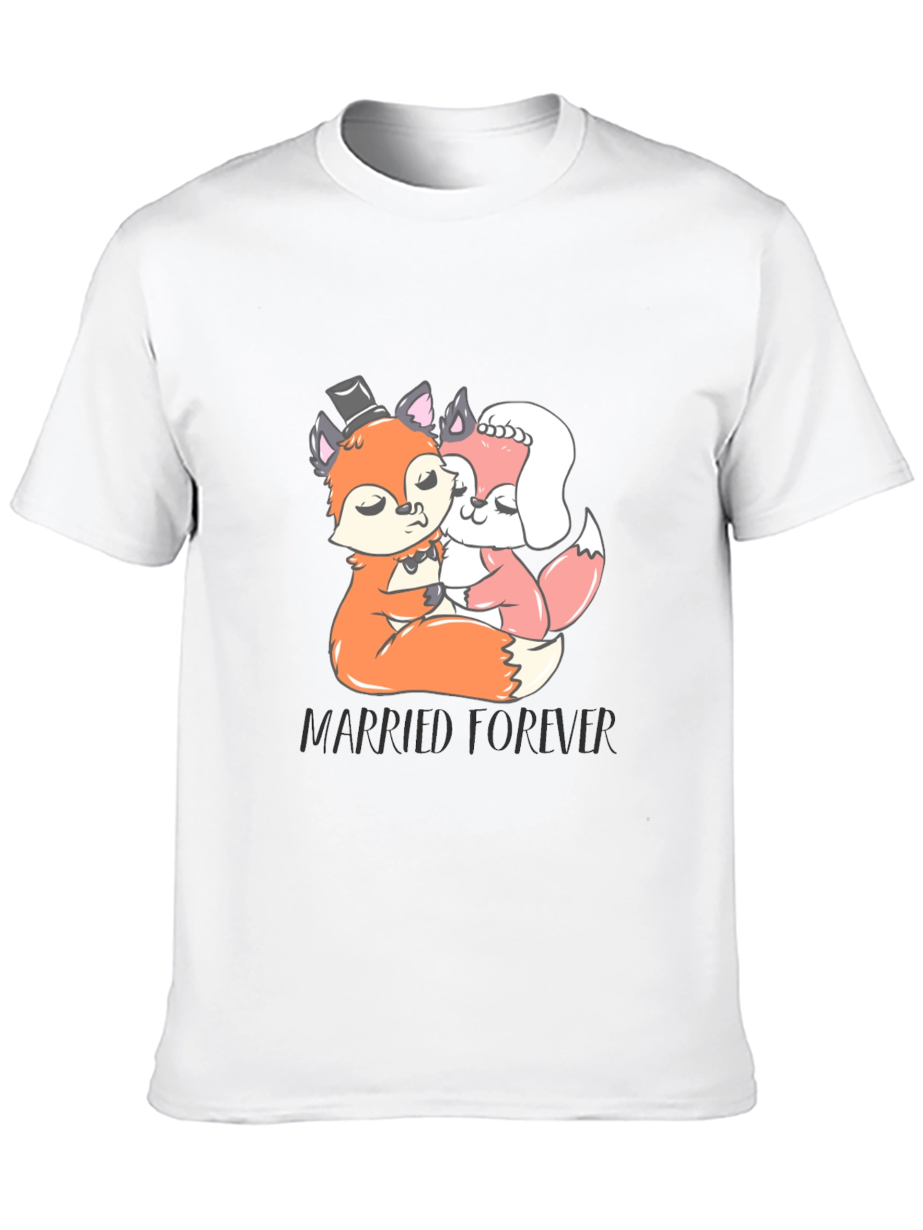 Married Forever Fox T-Shirt Black Crew Neck Tee