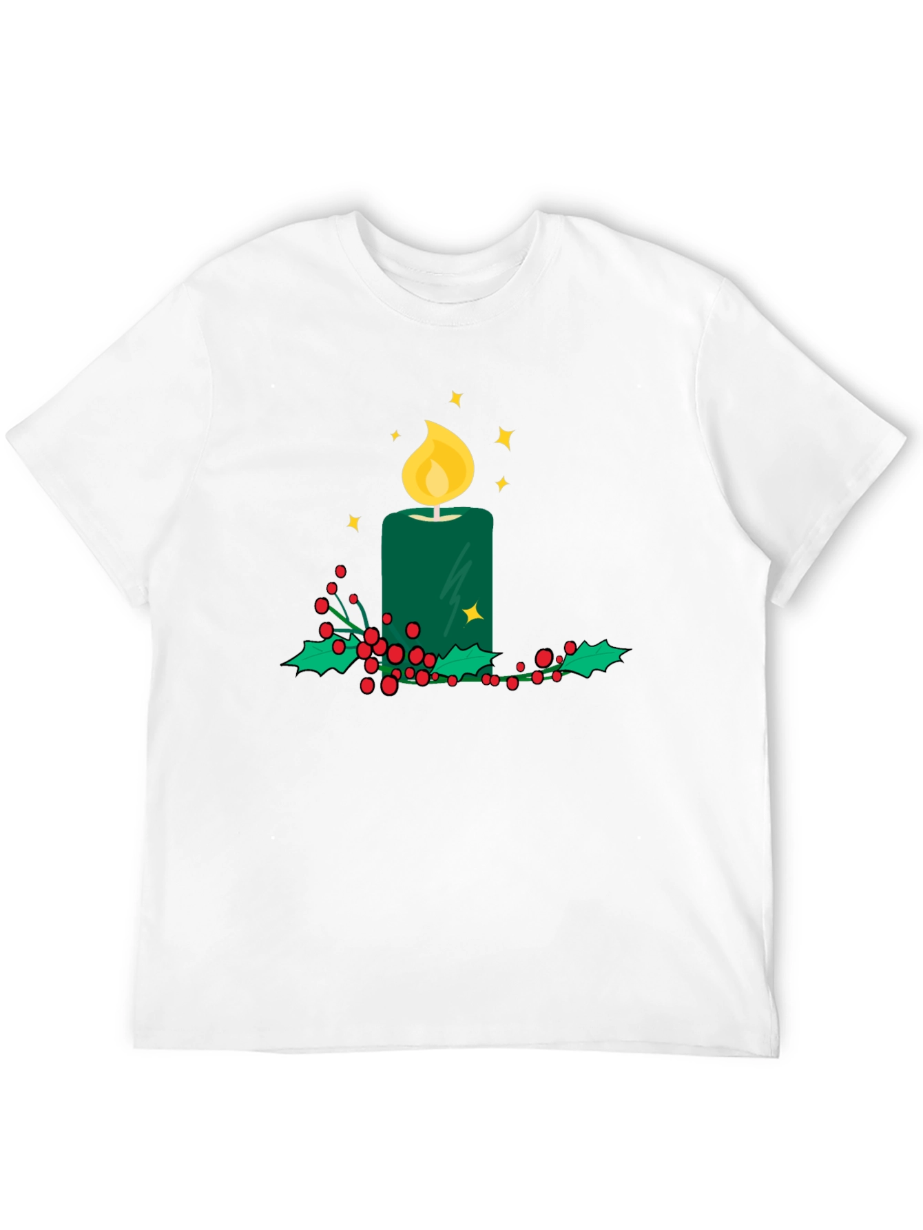 Festive Candle T-Shirt - Holiday Cheer Apparel