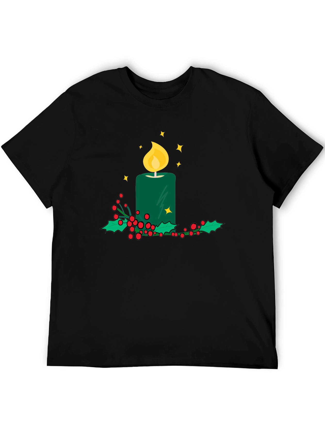 Festive Candle T-Shirt - Holiday Cheer Apparel