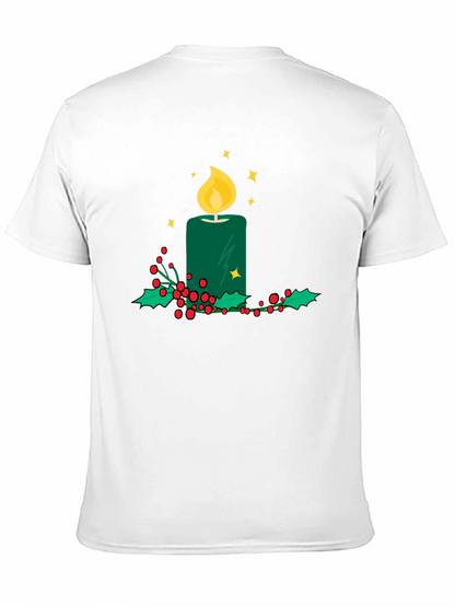 Festive Candle T-Shirt - Holiday Cheer Apparel