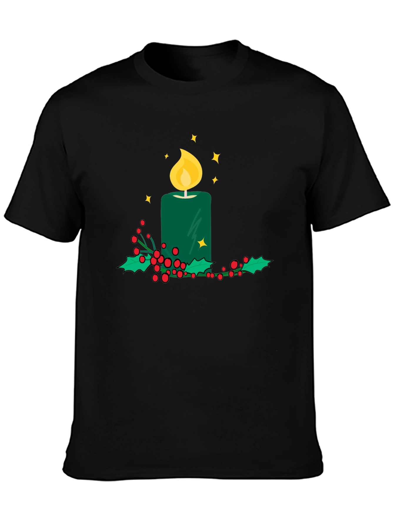 Festive Candle T-Shirt - Holiday Cheer Apparel
