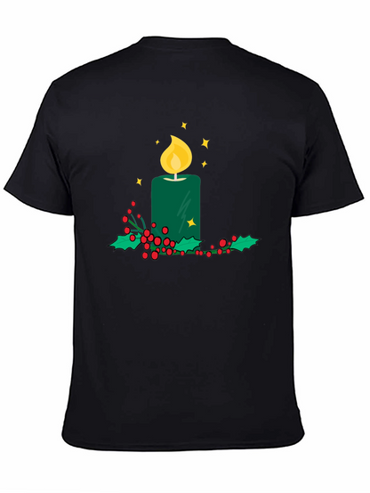 Festive Candle T-Shirt - Holiday Cheer Apparel