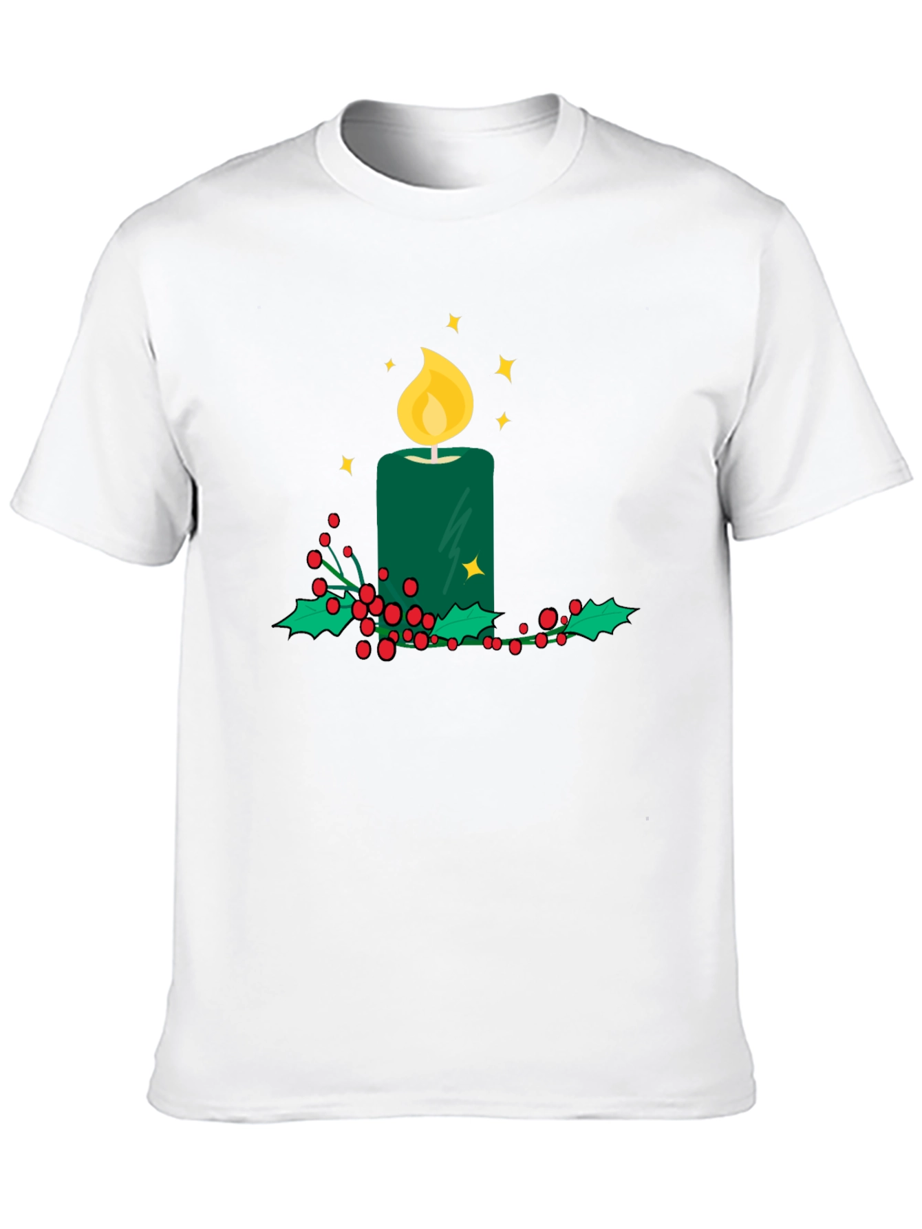 Festive Candle T-Shirt - Holiday Cheer Apparel