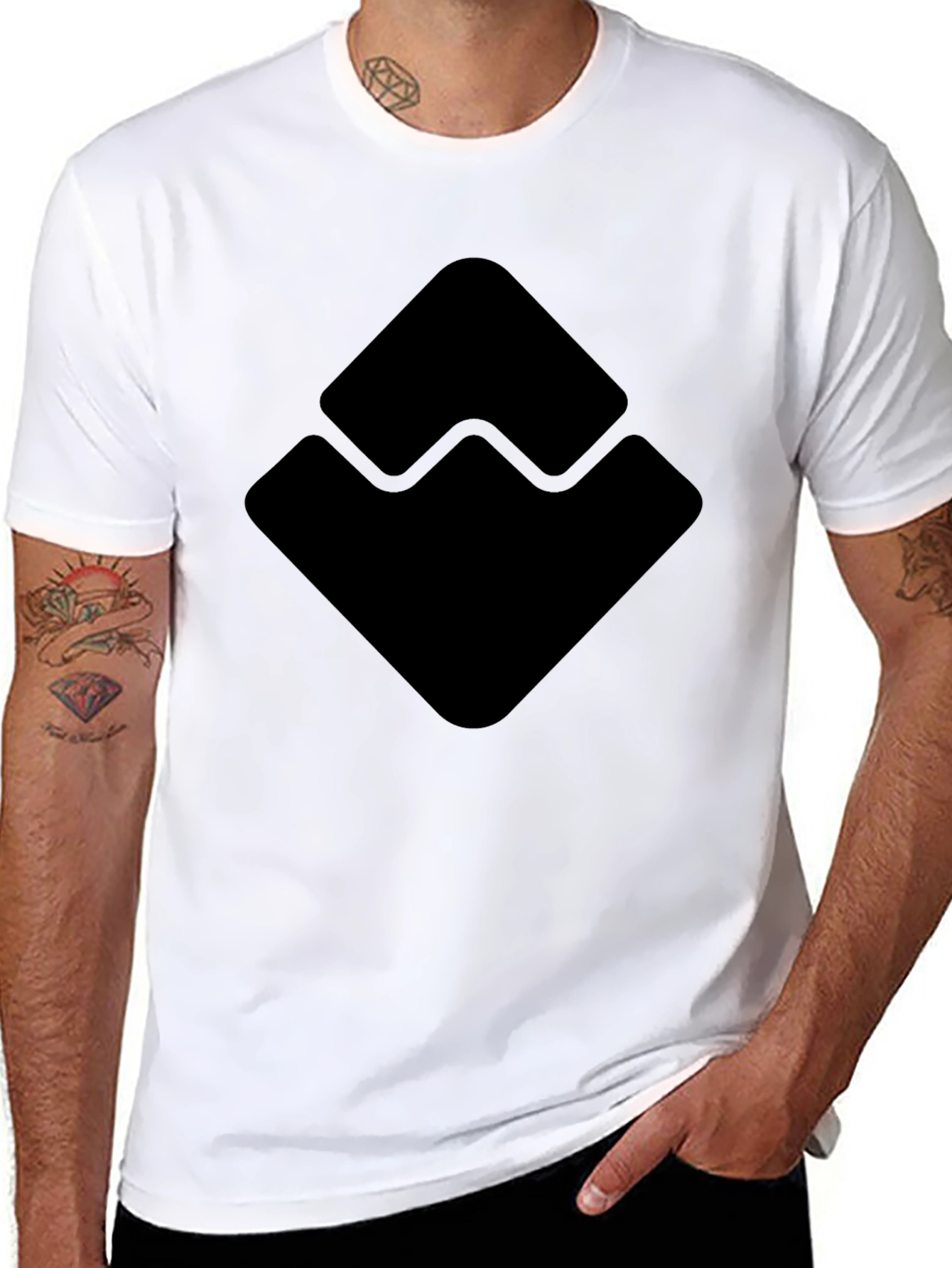 Geometric Logo Black T-Shirt
