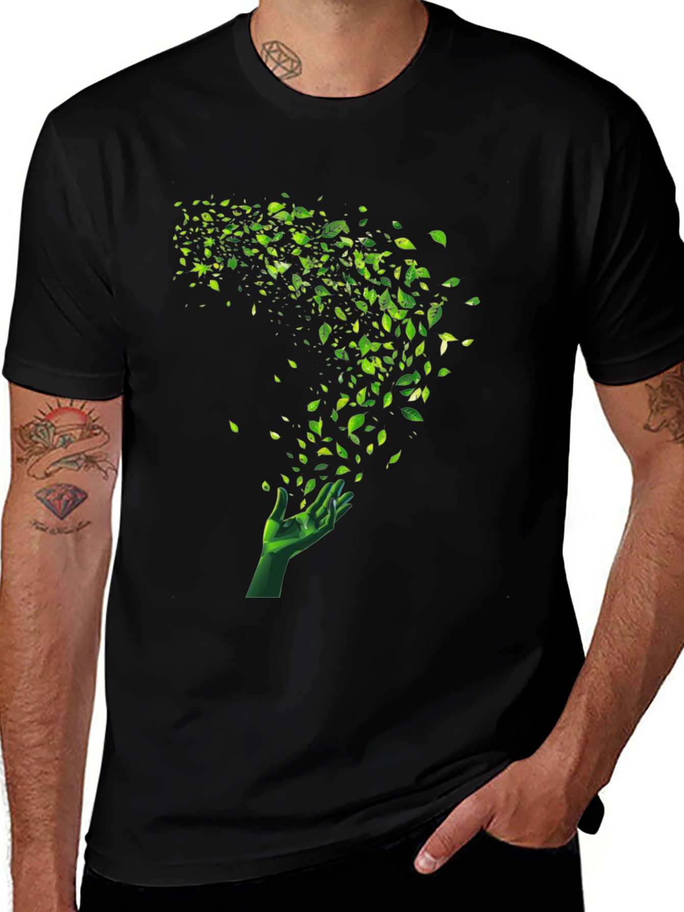 Natures Touch Graphic Tee - Black Cotton Blend