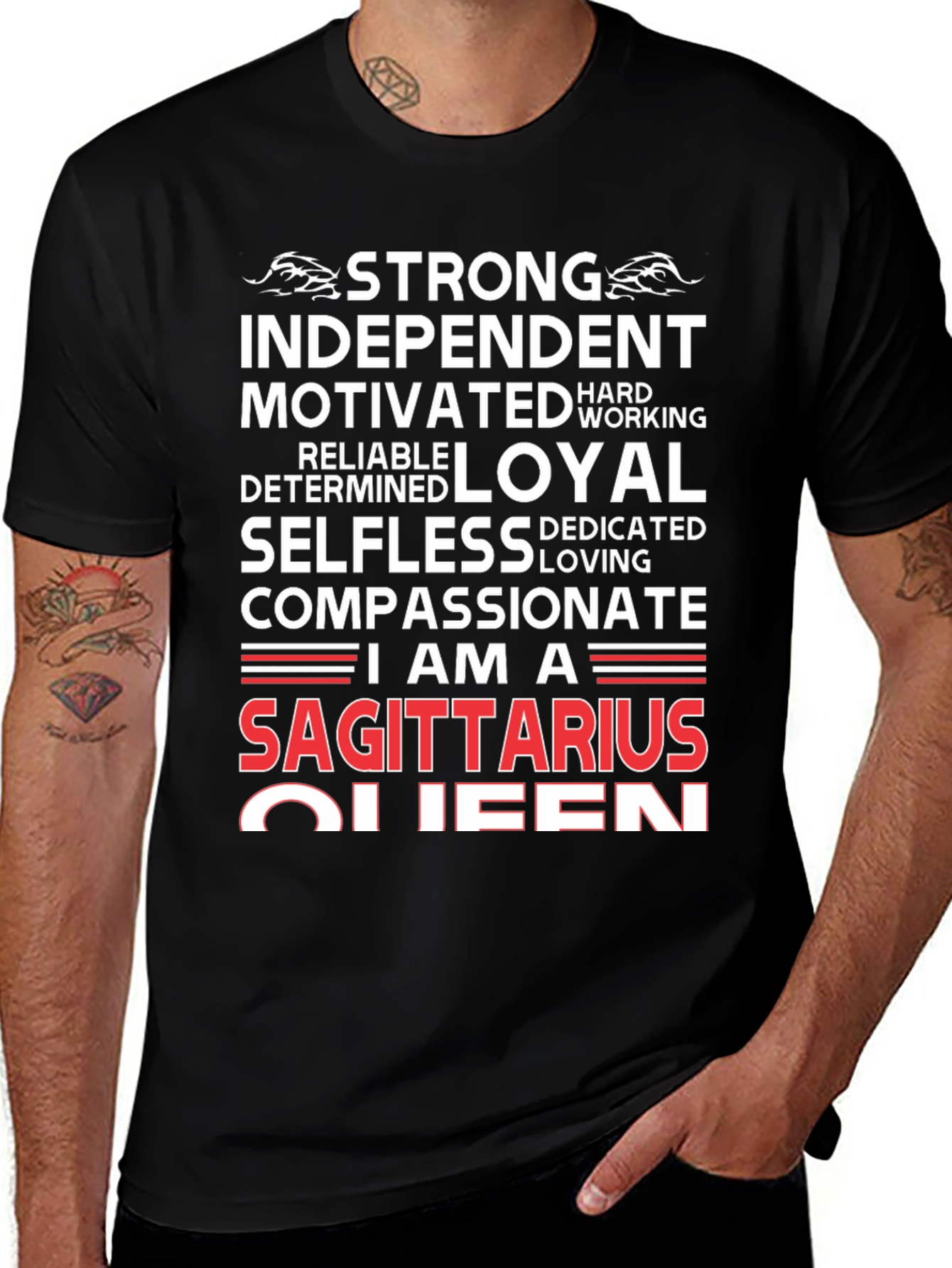 Sagittarius Queen Graphic Tee - Strong Independent Womens Shirt