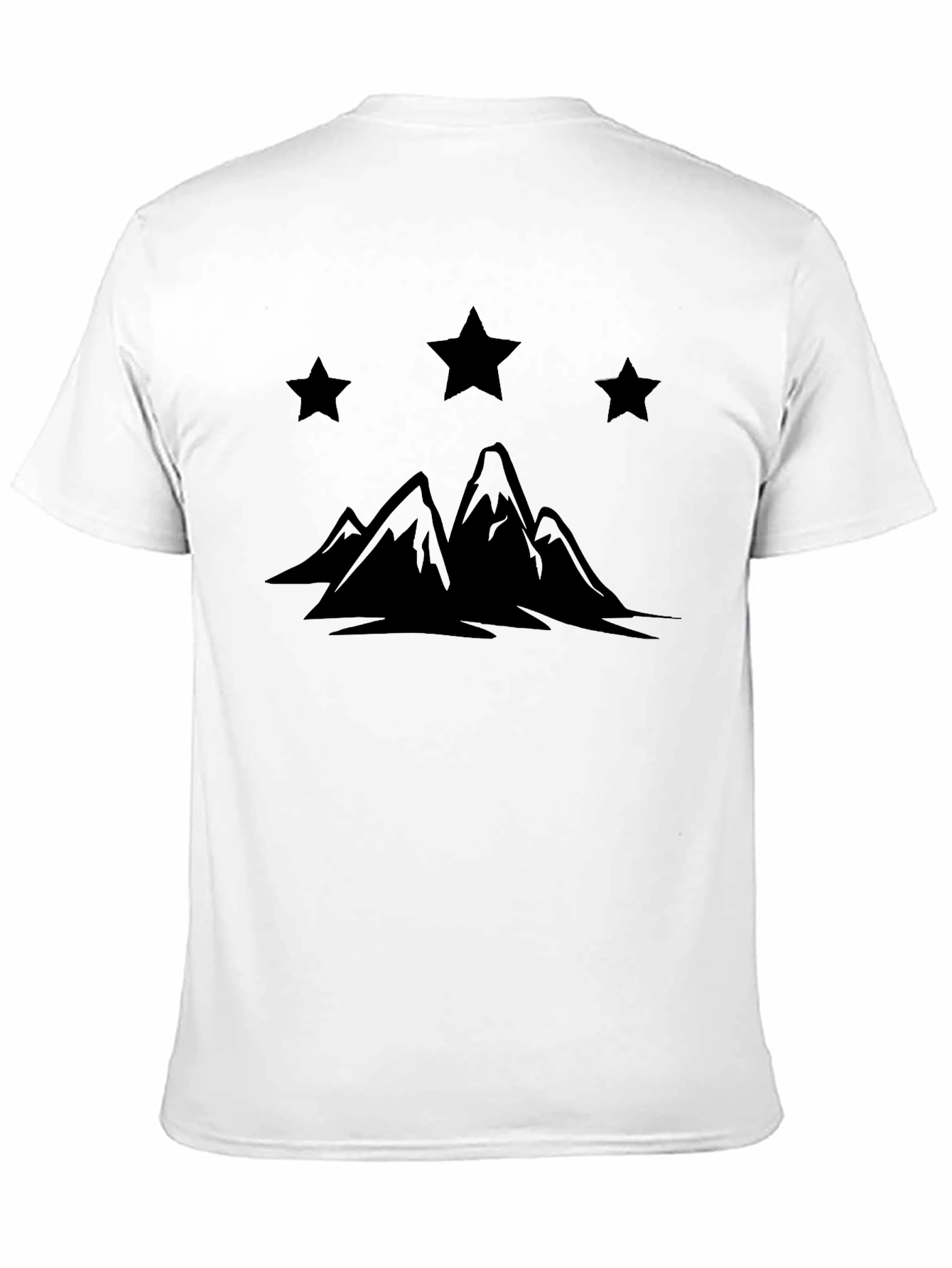 Mountain Stars Graphic Tee - Black Cotton Blend