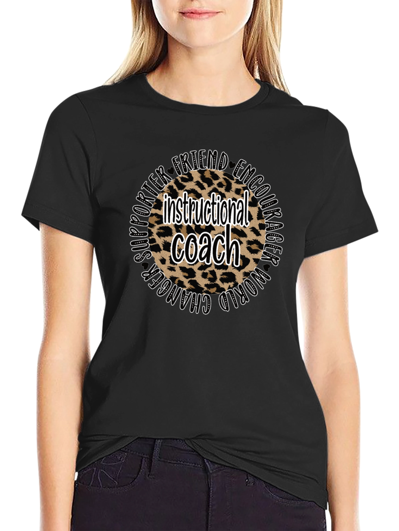 Instructional Coach Leopard Print T-Shirt