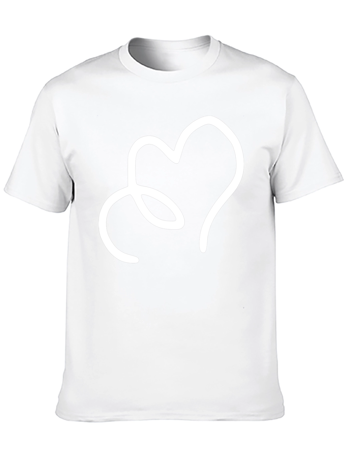 Heart Line Art Black T-Shirt