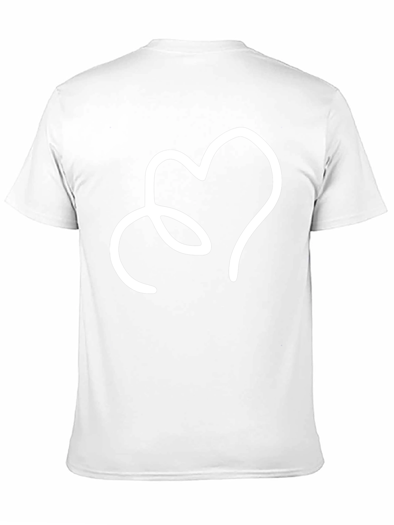 Heart Line Art Black T-Shirt
