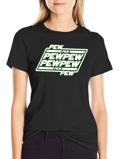 Pew Pew Graphic Black T-Shirt Funny Gamer Tee