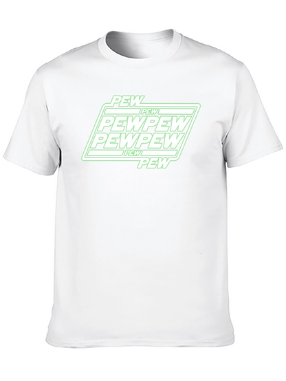 Pew Pew Graphic Black T-Shirt Funny Gamer Tee