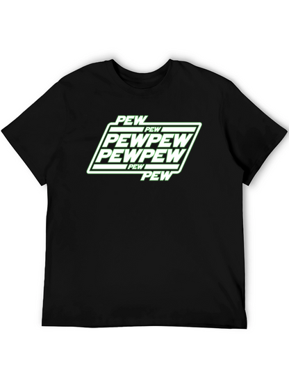 Pew Pew Graphic Black T-Shirt Funny Gamer Tee
