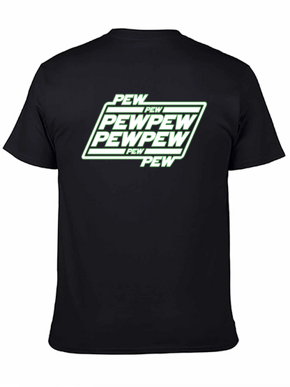 Pew Pew Graphic Black T-Shirt Funny Gamer Tee