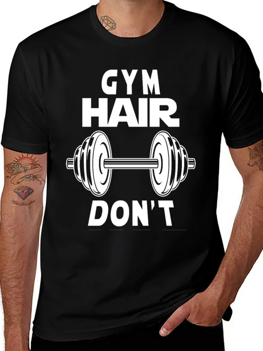 Gym Hair Dont Care Graphic Tee - Workout T-Shirt