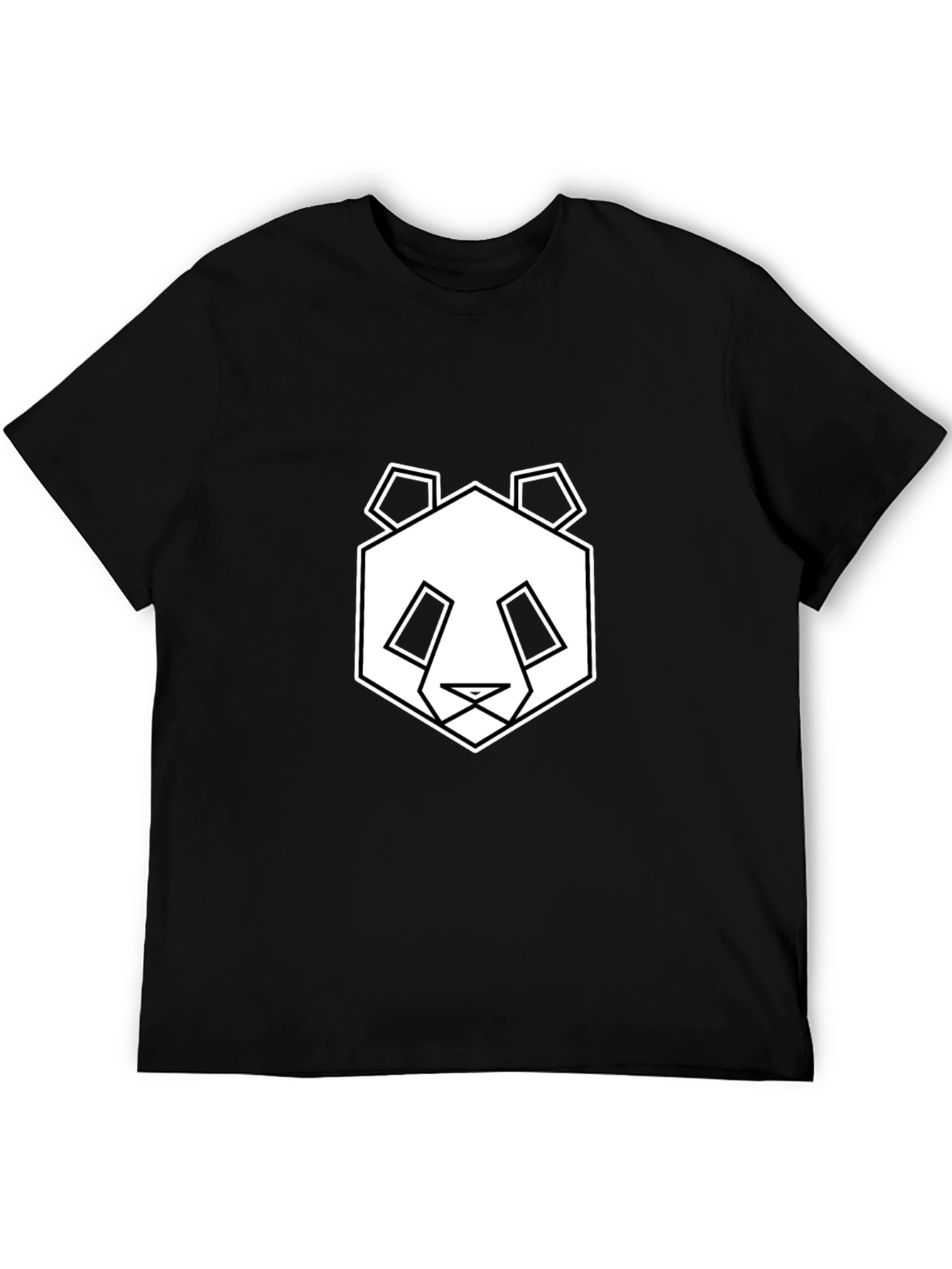 Geometric Panda Graphic Tee - Black