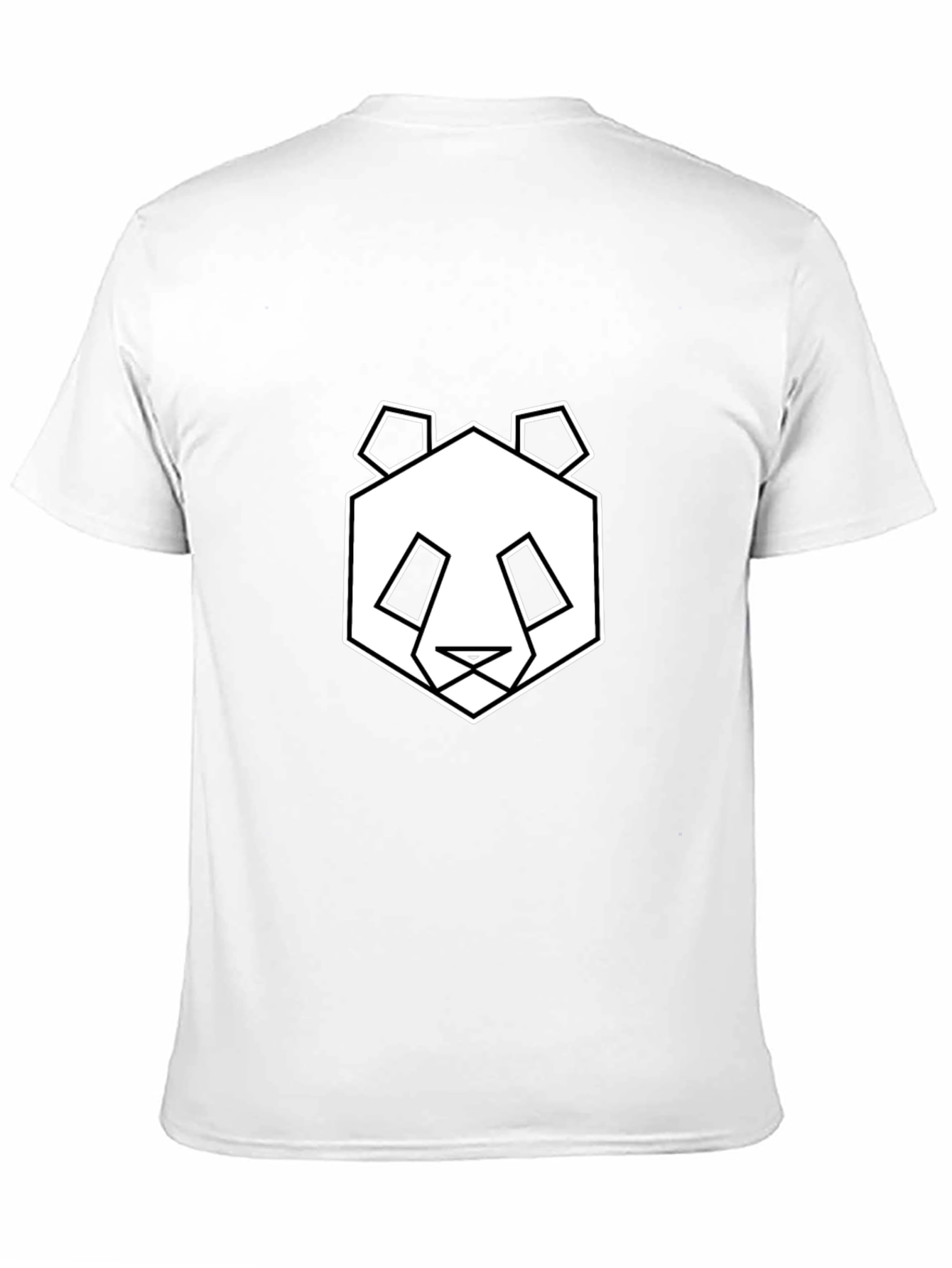 Geometric Panda Graphic Tee - Black
