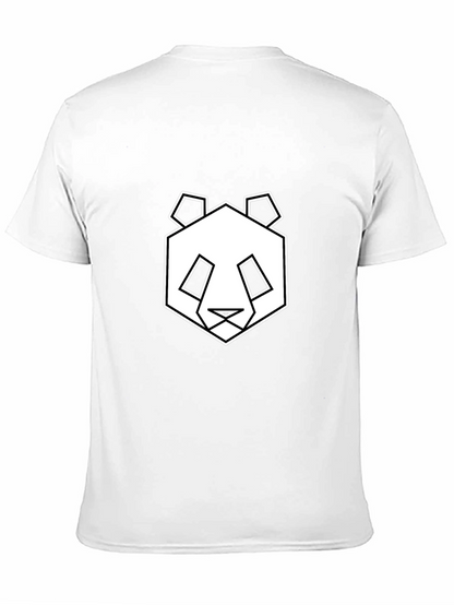 Geometric Panda Graphic Tee - Black