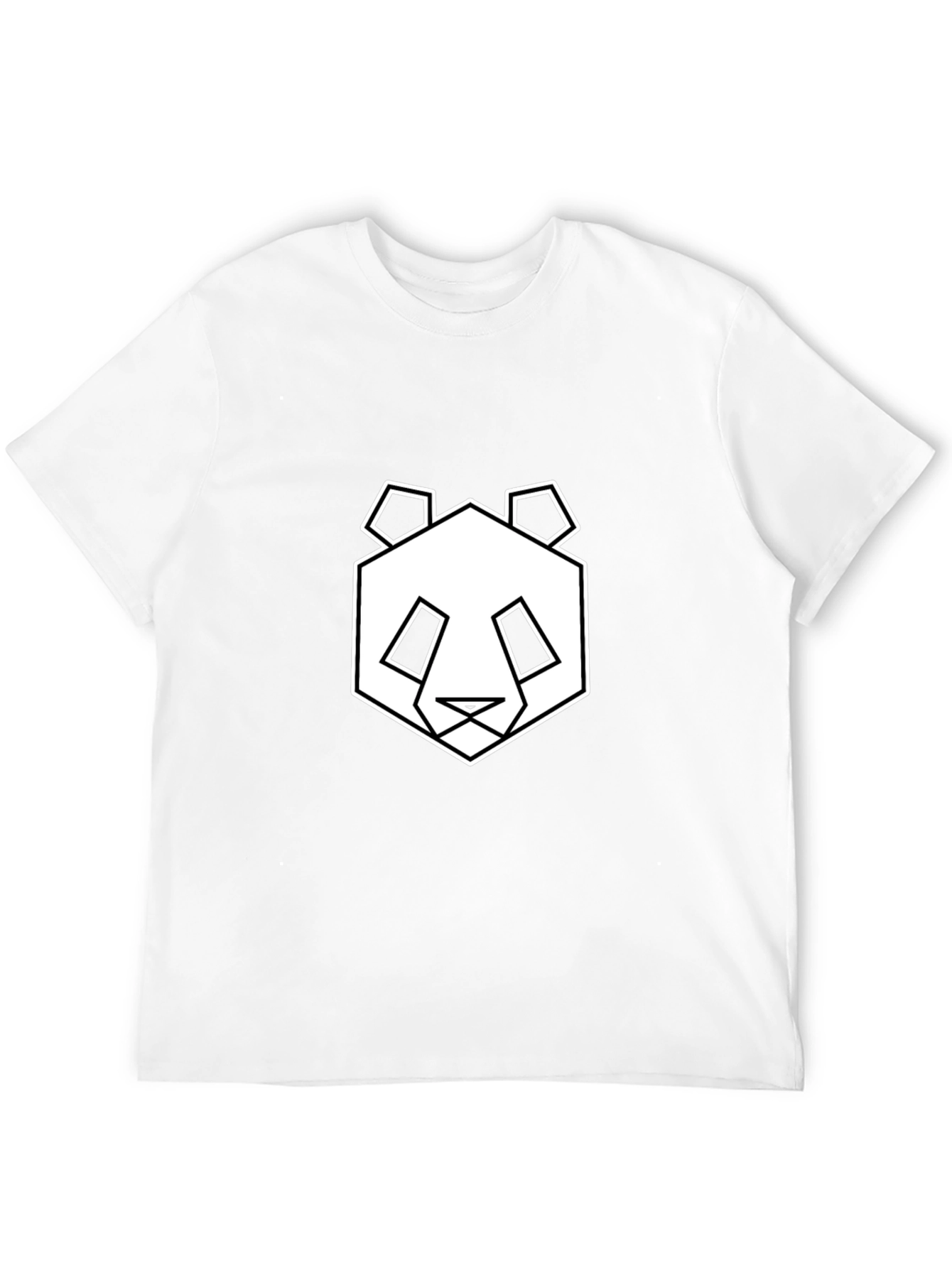 Geometric Panda Graphic Tee - Black