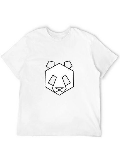 Geometric Panda Graphic Tee - Black