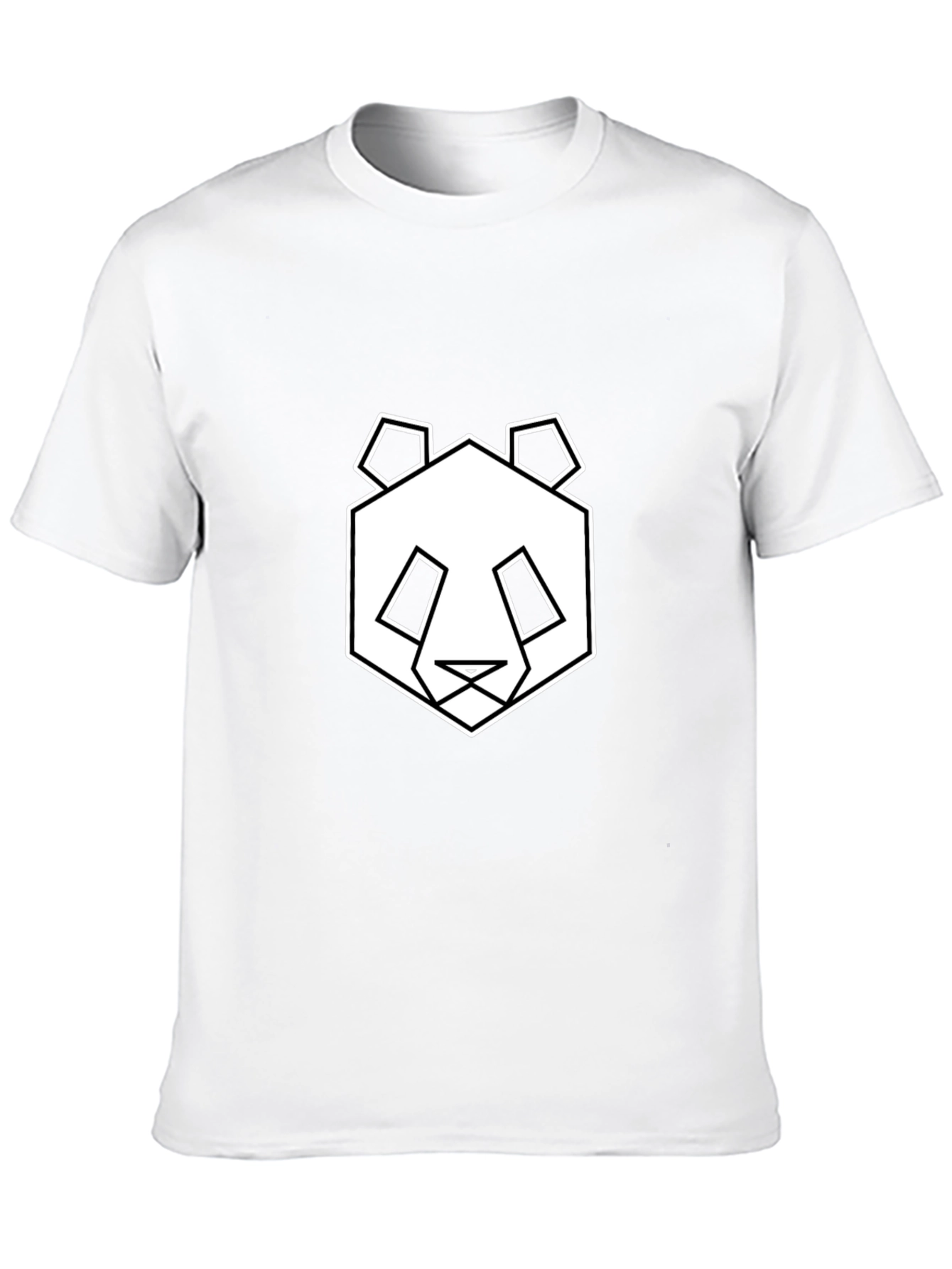 Geometric Panda Graphic Tee - Black