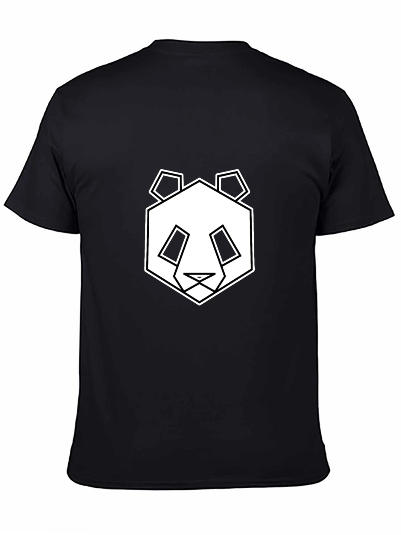 Geometric Panda Graphic Tee - Black