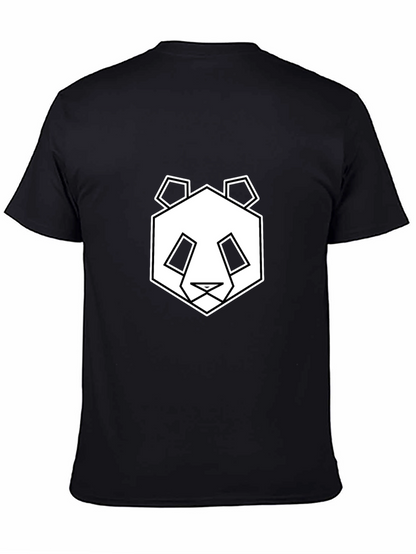 Geometric Panda Graphic Tee - Black