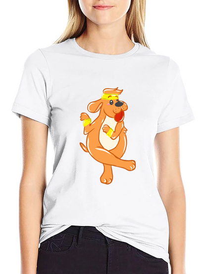 Funny Dog Cartoon Black T-Shirt