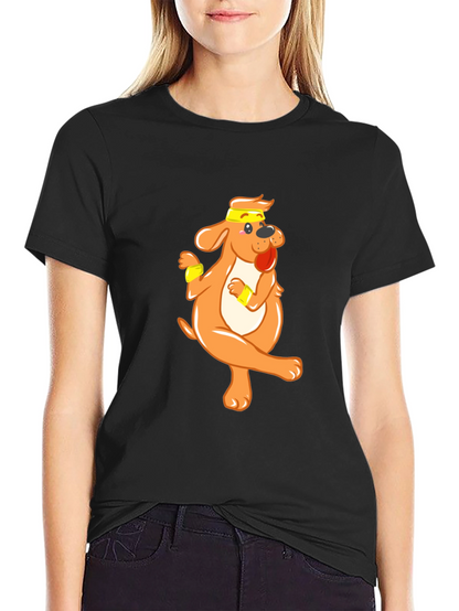 Funny Dog Cartoon Black T-Shirt