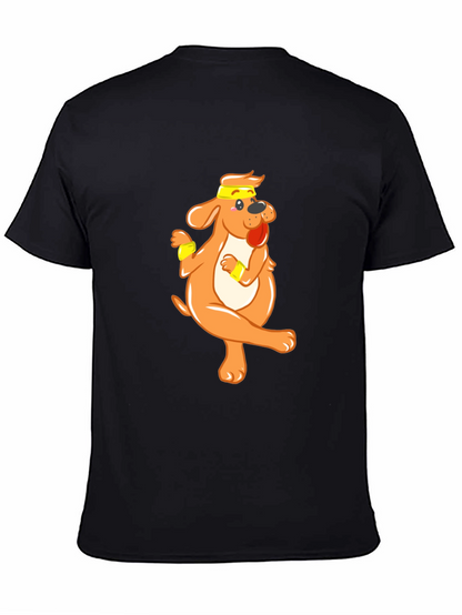 Funny Dog Cartoon Black T-Shirt