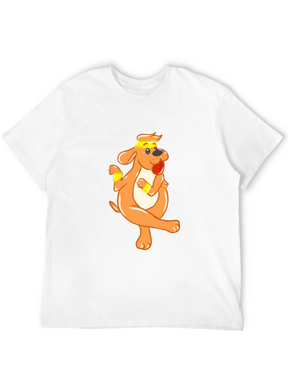 Funny Dog Cartoon Black T-Shirt