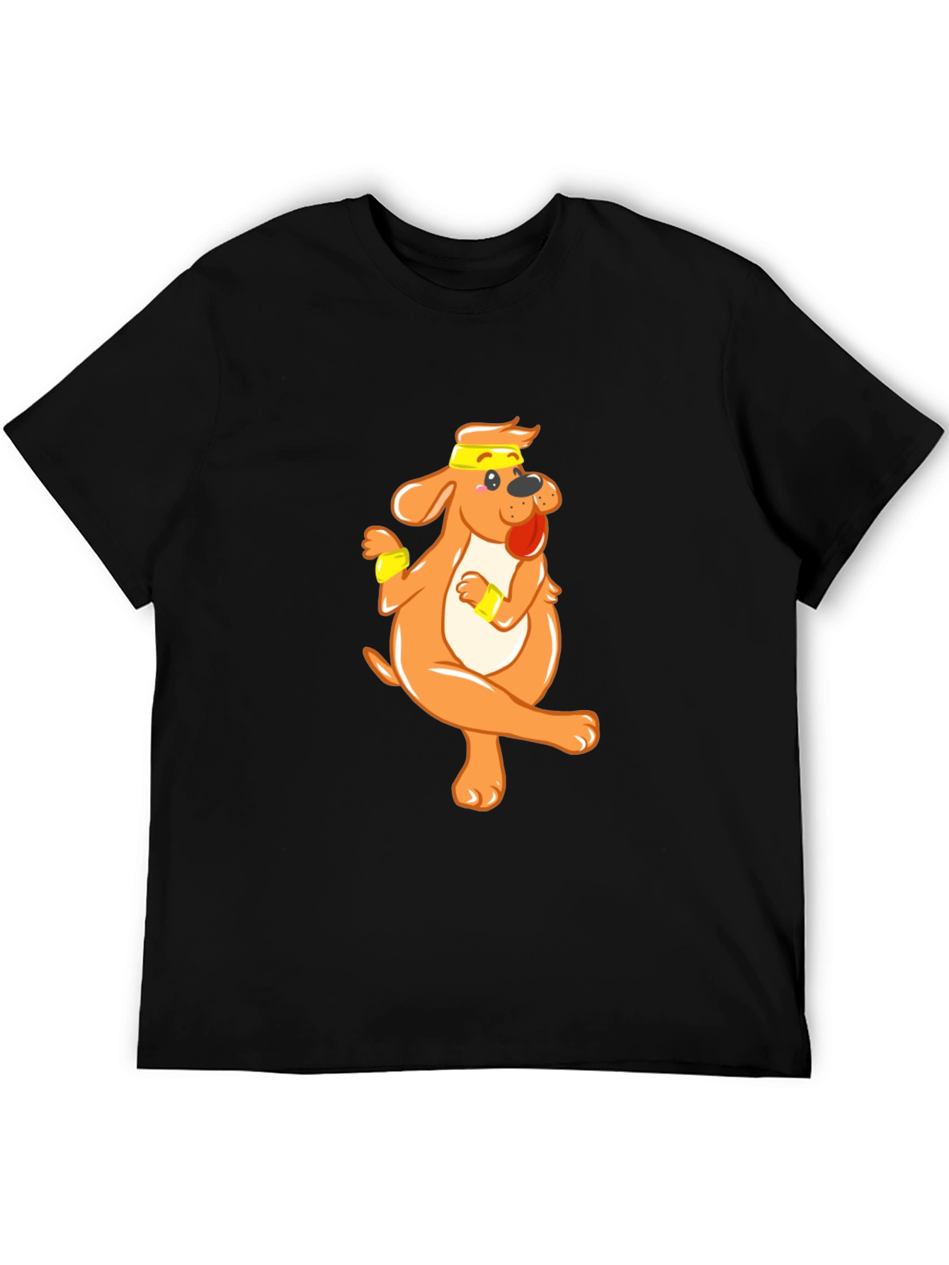 Funny Dog Cartoon Black T-Shirt