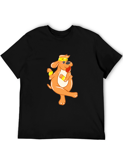 Funny Dog Cartoon Black T-Shirt